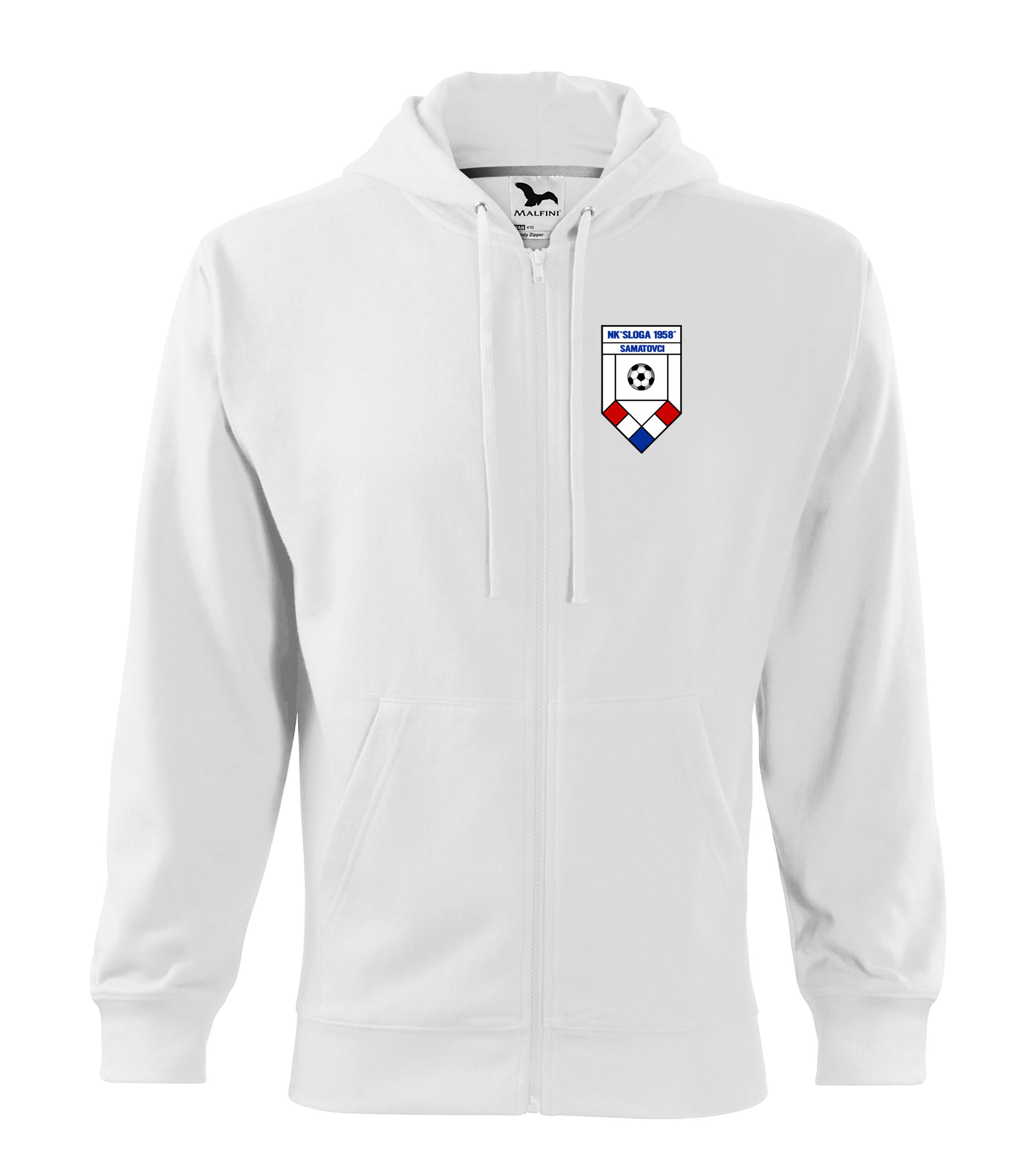 muska-zip-trenerka-nk-samatovci-bijela-front Muška zip trenerka NK Samatovci - Image 1