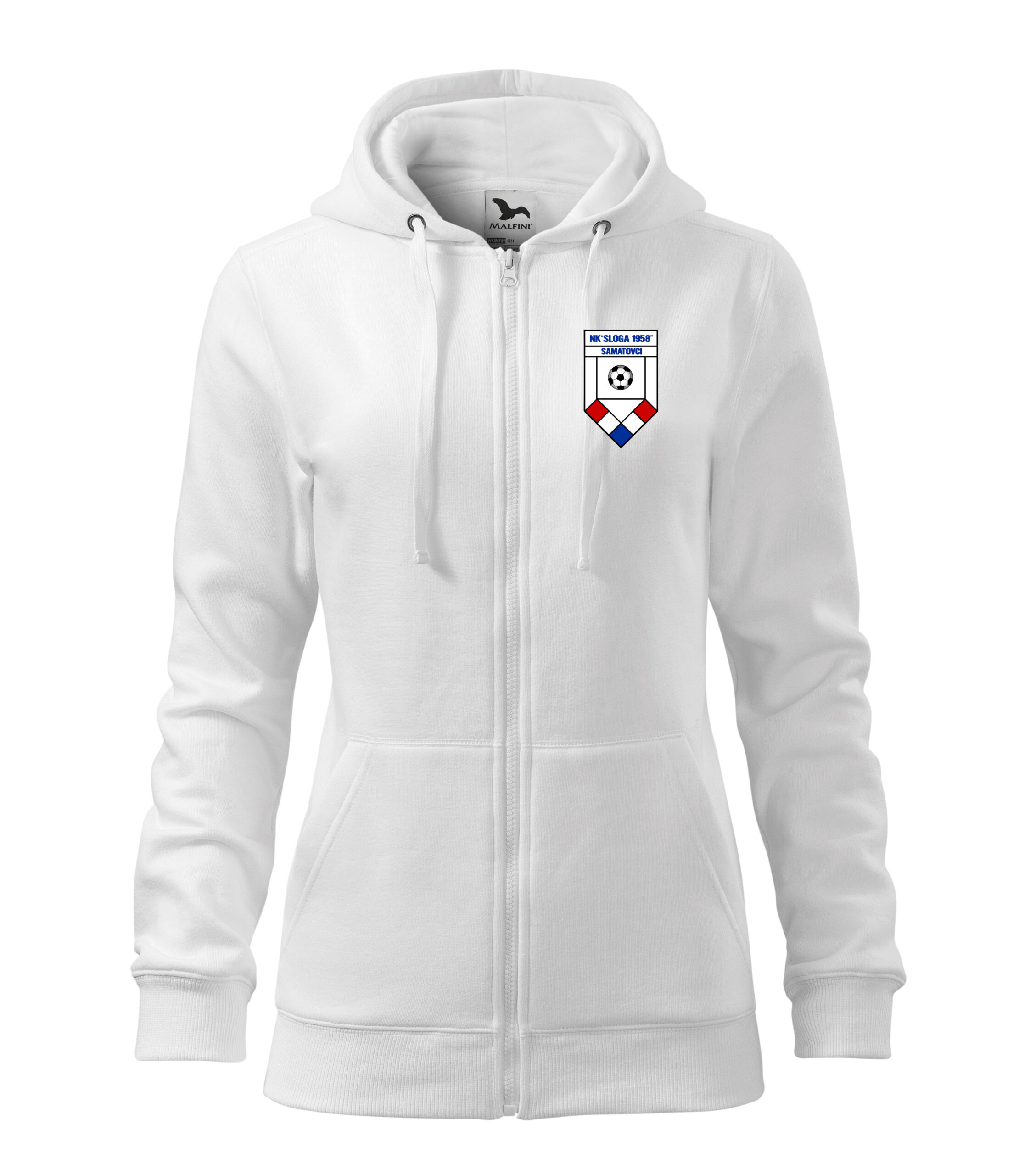zenska-zip-trenerka-nk-samatovci-bijela-front Ženska zip trenerka NK Samatovci - Image 1