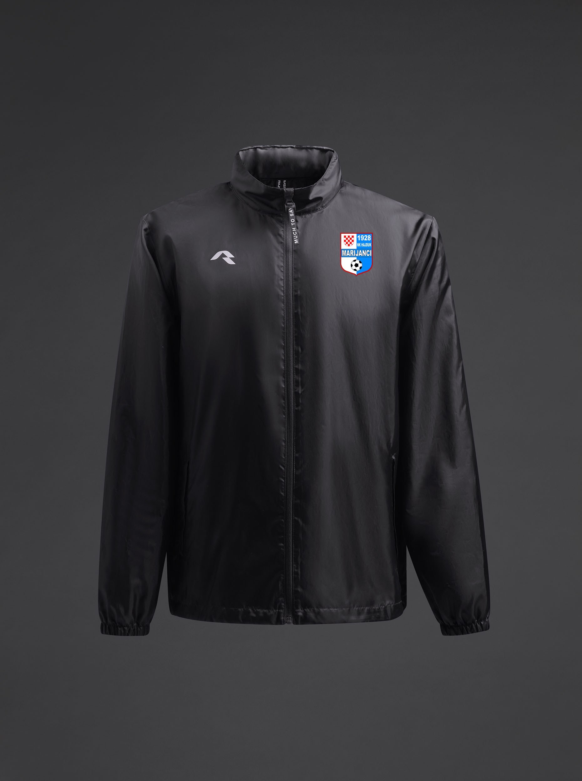 djecja-lagana-jakna-maji-nk-hajduk-marijanci-crna-front Dječja lagana jakna Maji NK Hajduk Marijanci - Slika 1