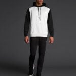 Hoodie Saba – Bijela / Crna, na modelu