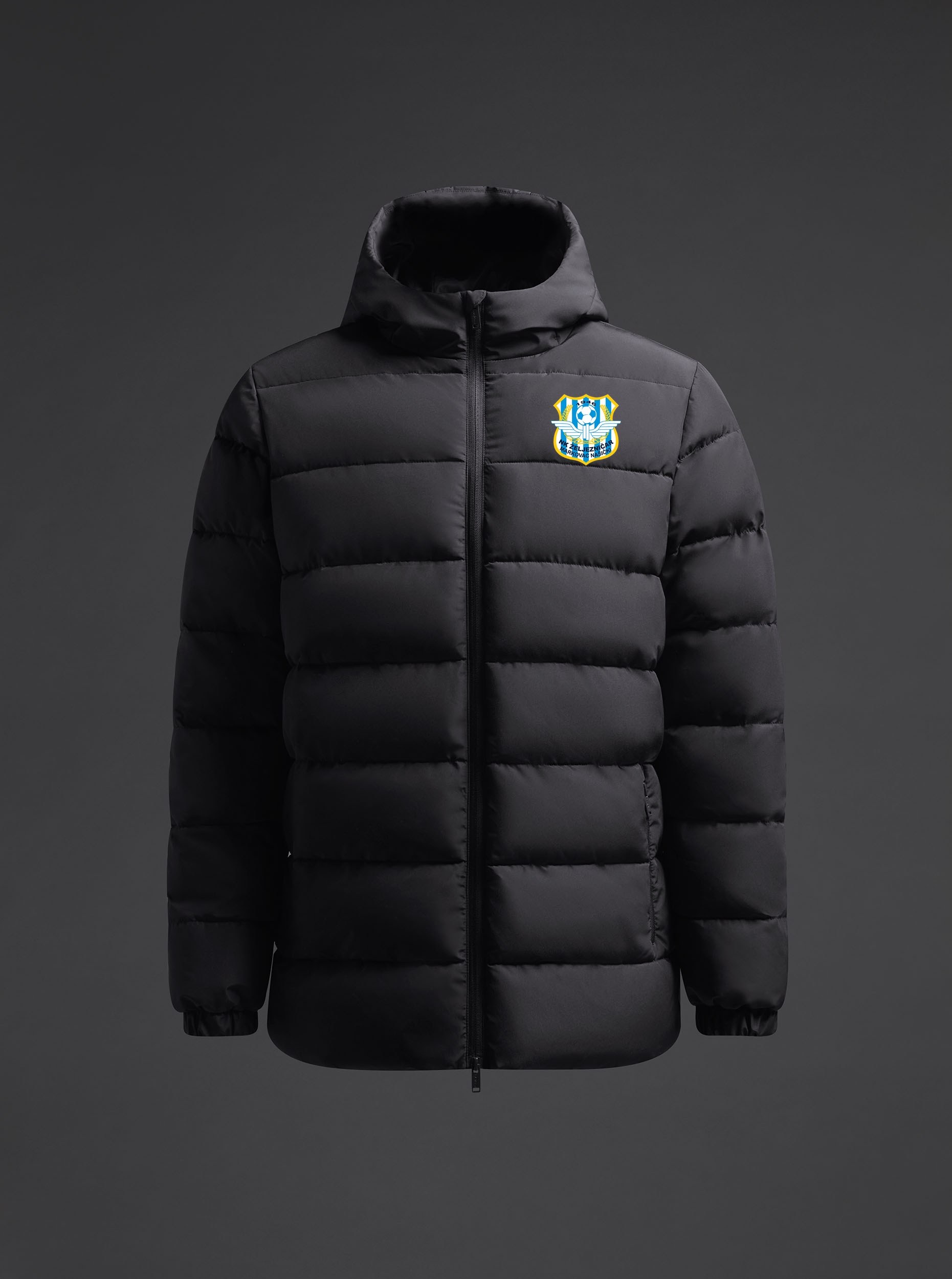 prosivena-jakna-pedi-nk-zeljeznicar-crna-front Prošivena jakna Pedi Nk Željezničar - Slika 1